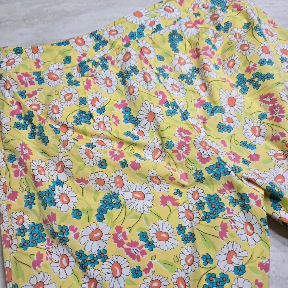 Vintage‎ Harolds Shorts Womens 0 Floral Yellow High Waist Retro Daisy 70s